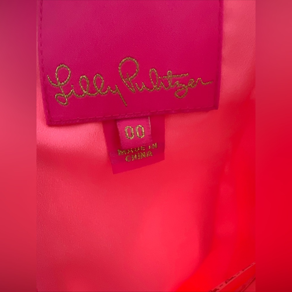 Women’s Preppy Lilly Pulitzer Ena Shift Dress‎ Pink Size 00 Gold Embellishments - Picture 6 of 6